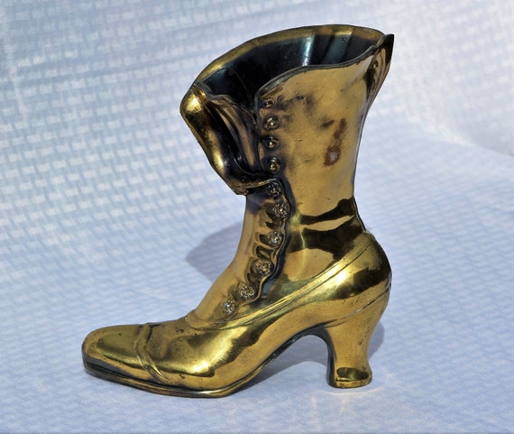 Vintage brass victorian shoe or boot