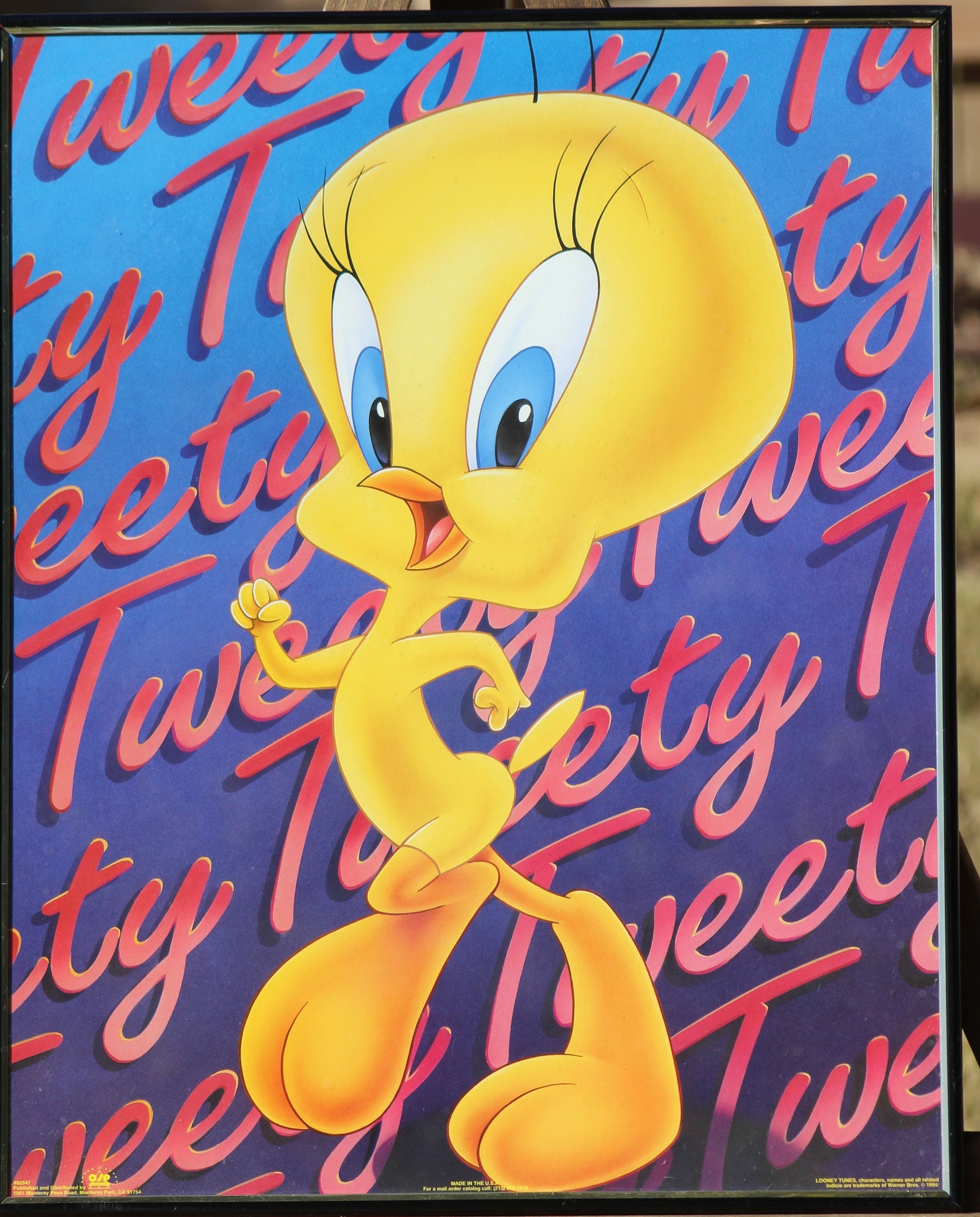 Vintage Tweety Bird Poster 1993 82547 Looney Tunes Warner Etsy