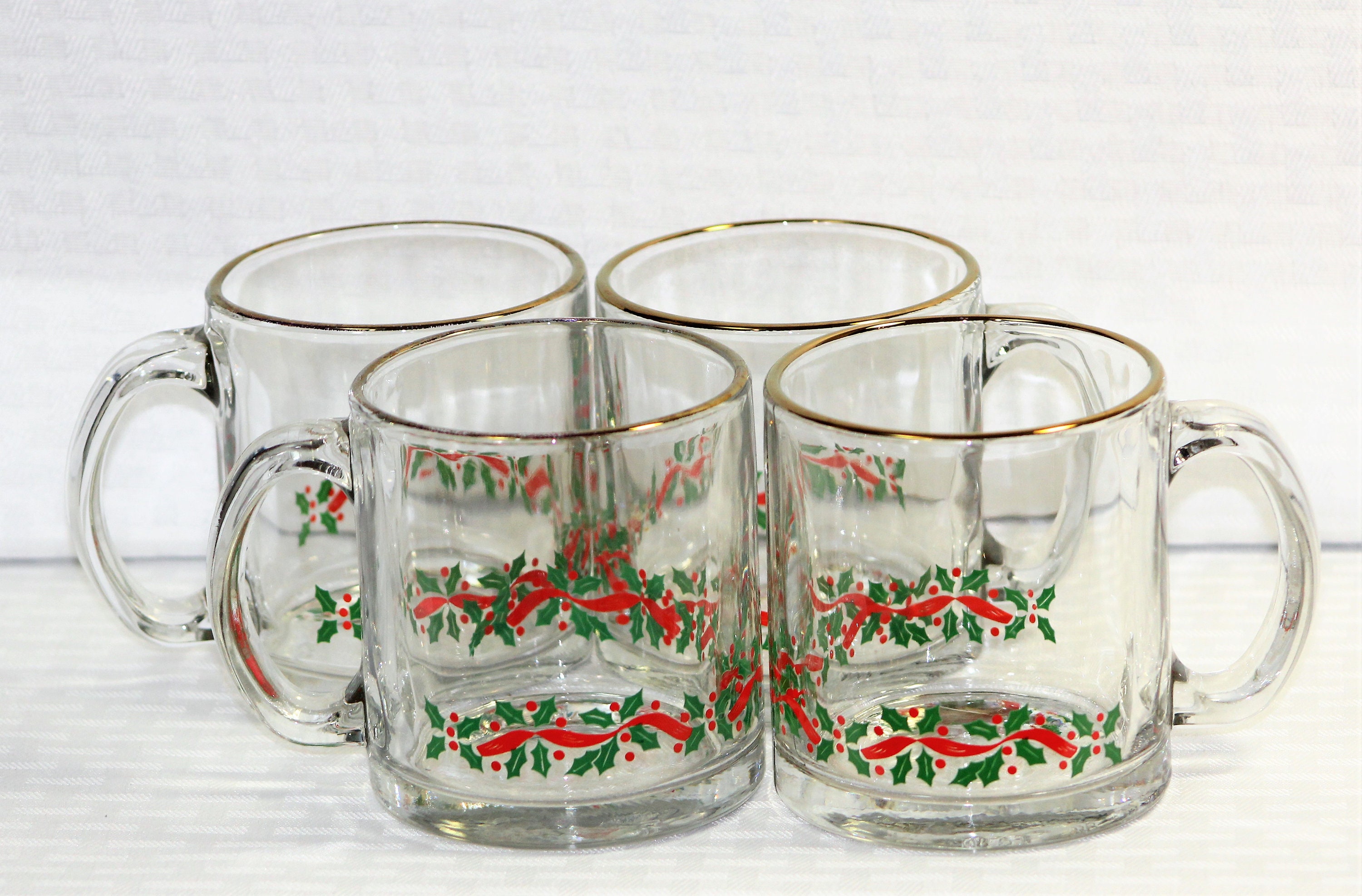 Holly jolly glass cup, Christmas glass cup, holiday cup with bamboo li –  Powered By Daisies