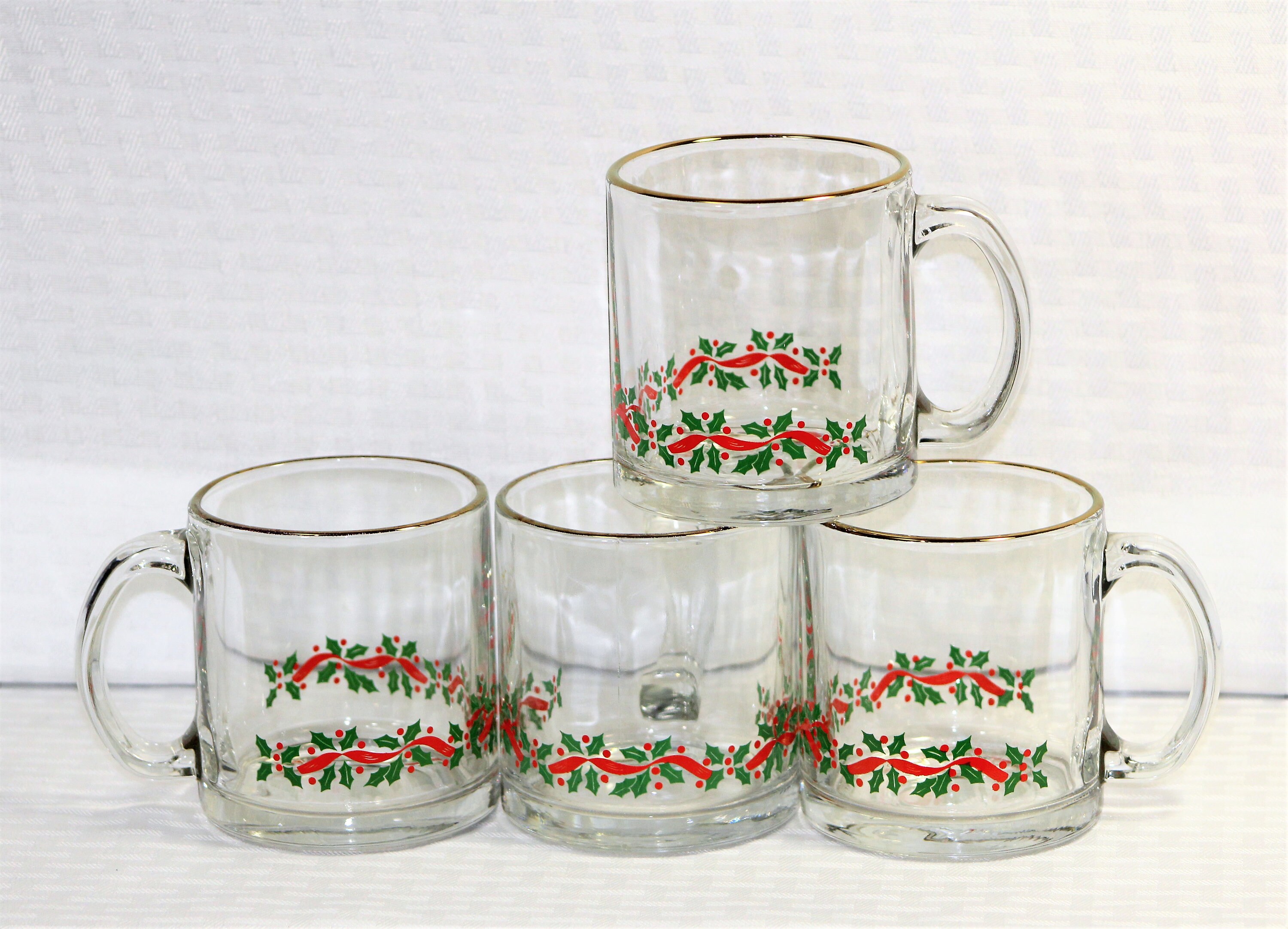 Clear glass footed coffee mugs deals