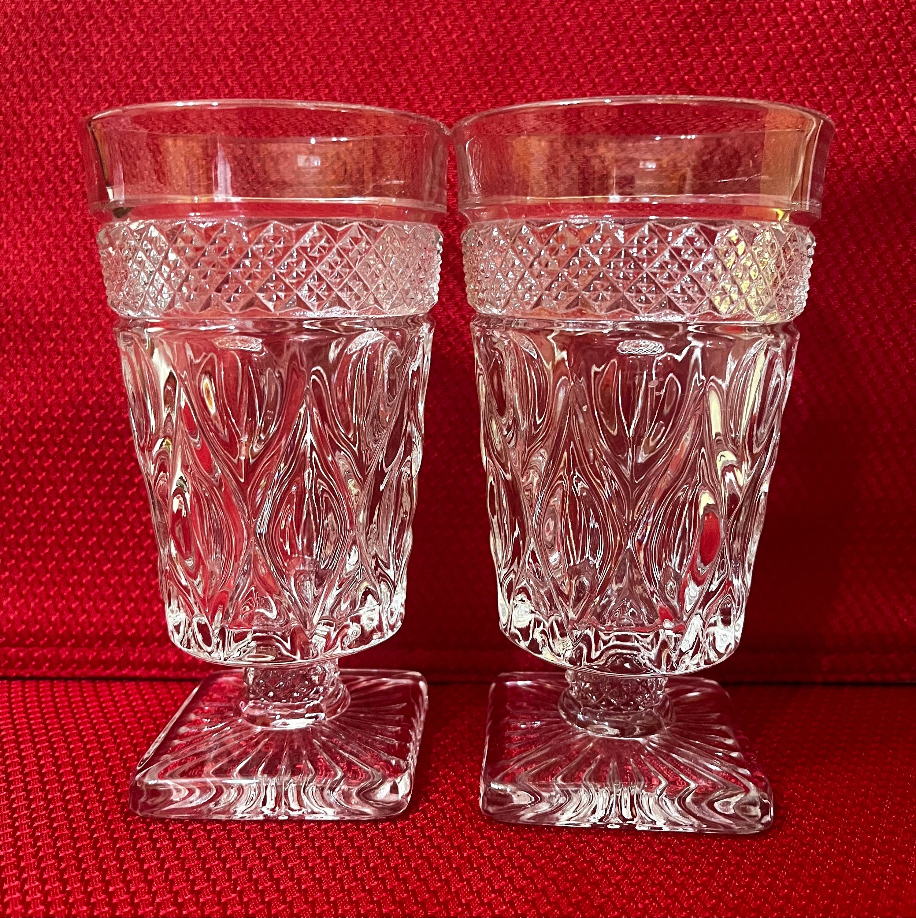 Iced Tea Glasses, Cape Cod Pattern by Imperial Glass, Vintage Pressed ...