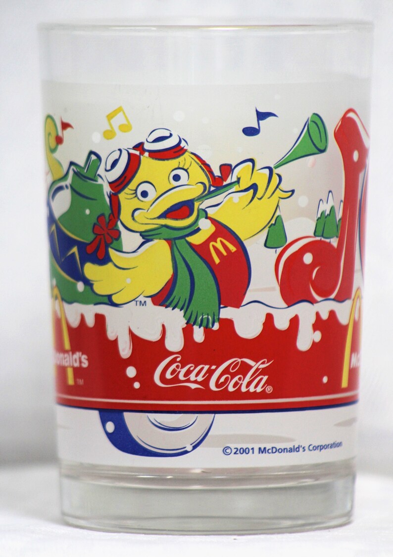 Mcdonalds 2001 Christmas Coca-cola Collectible Glasses | Etsy
