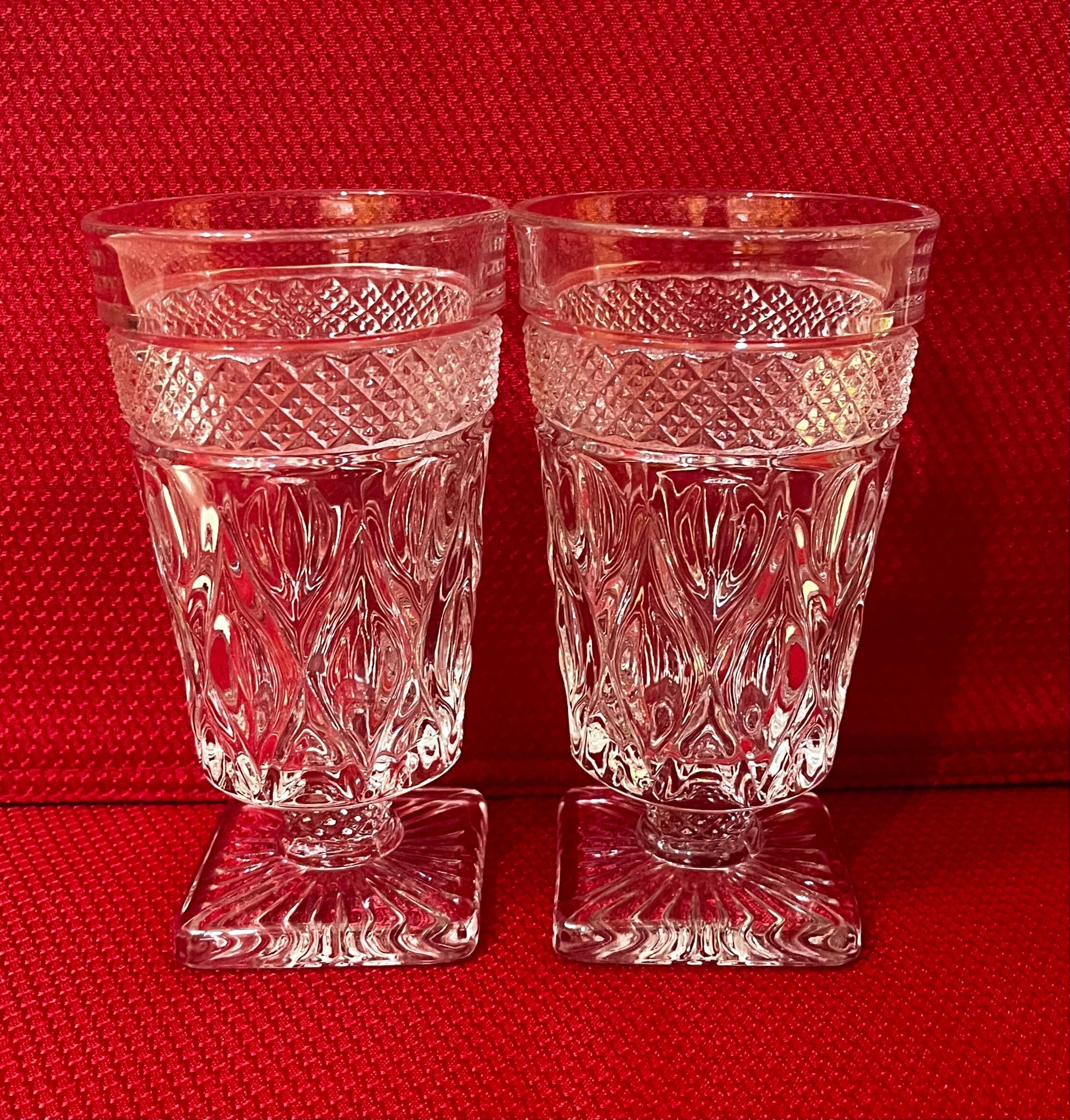 Iced Tea Glasses, Cape Cod Pattern by Imperial Glass, Vintage Pressed ...