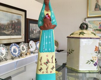 Vintage Native American Woman Cermaic Figure