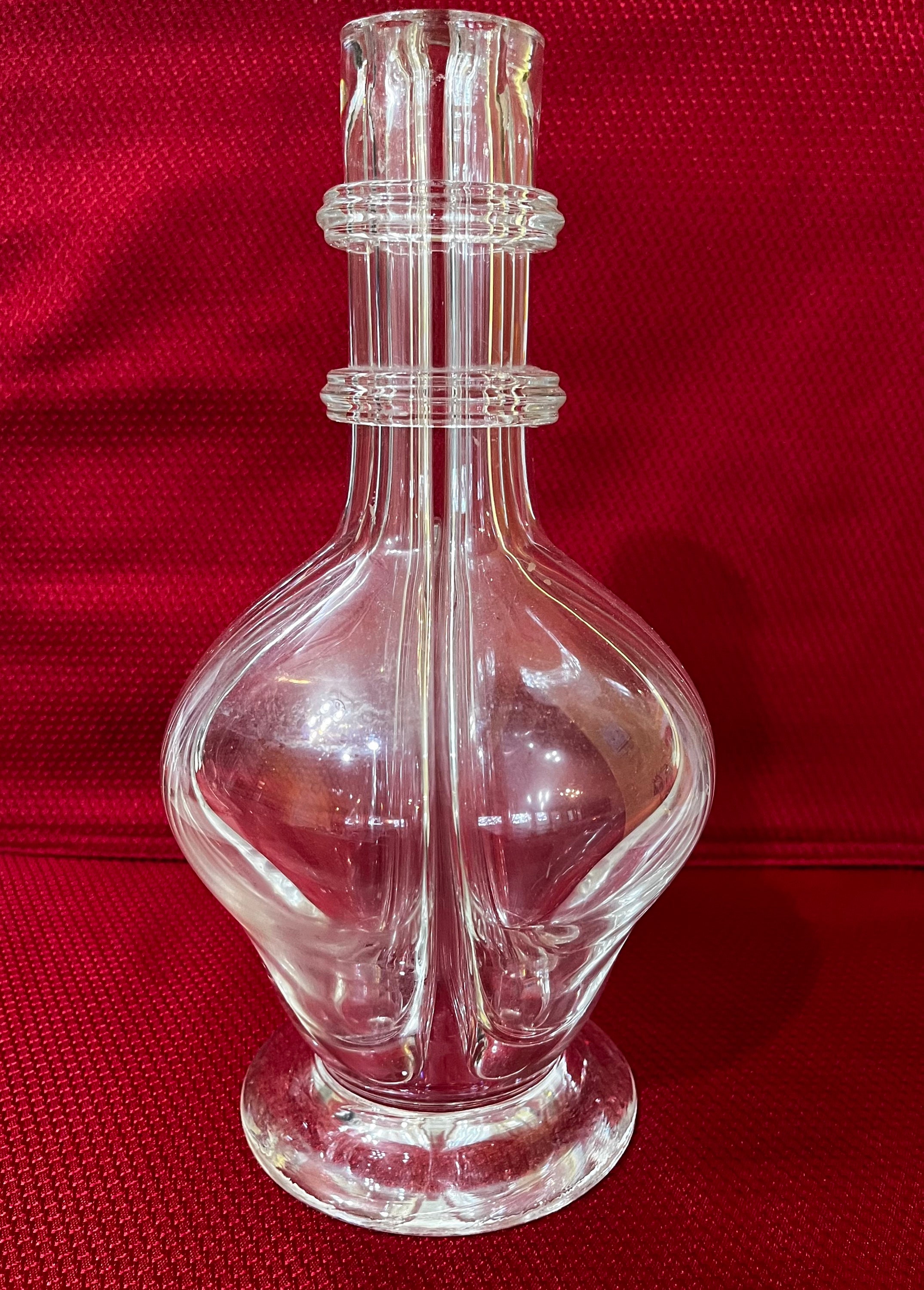 French Glass Bottle Carafe for Liqueur or Vinegar or Salad 