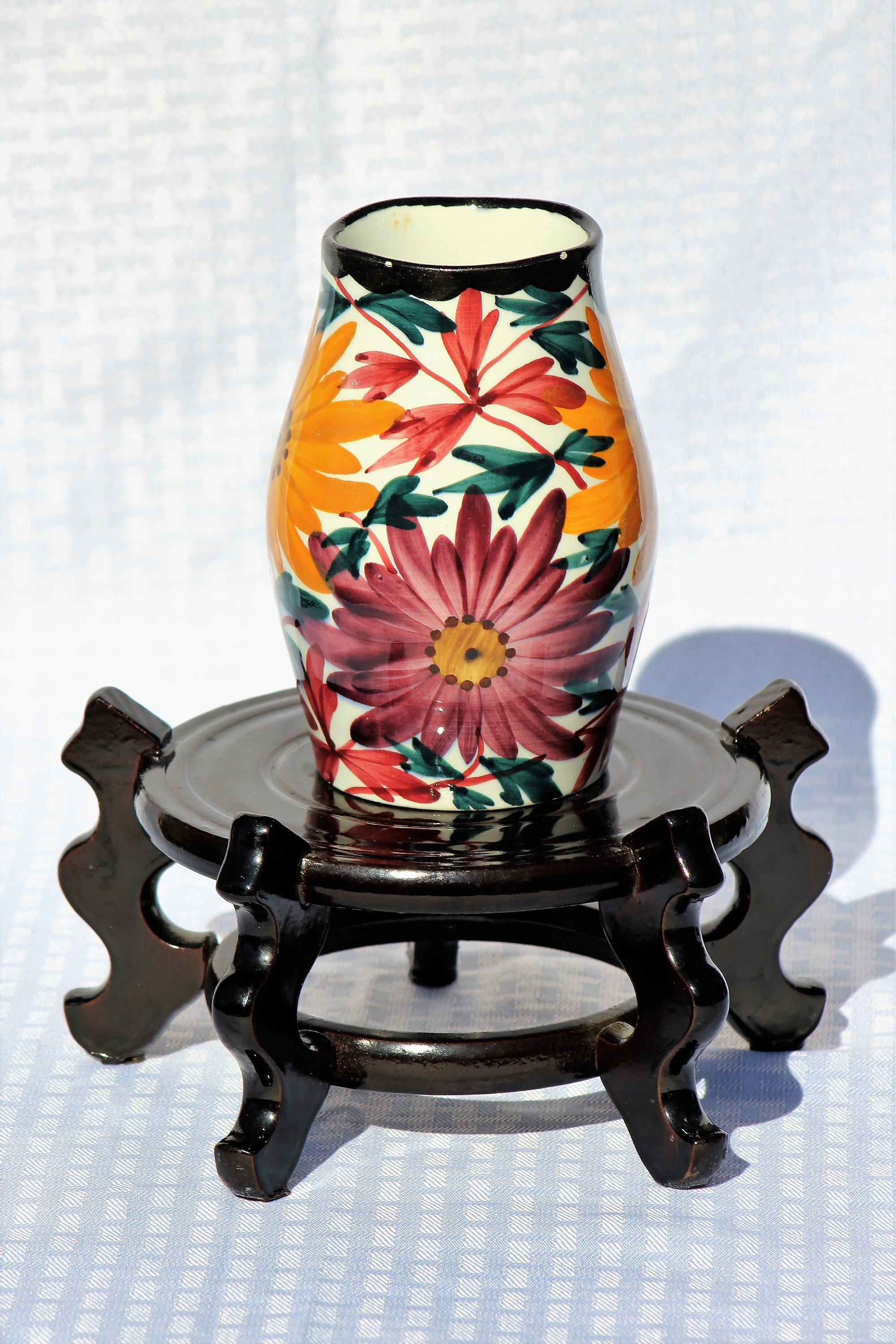 Vintage SMF Schramberg Hand Painted Floral Vase 2748 Yellow Vintage SMF Schramberg Hand Painted Floral Vase 2748 Yellow