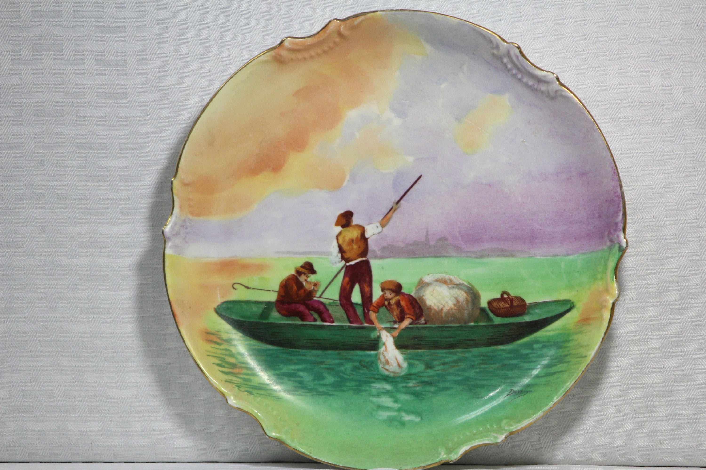 Antique Limoges Coronet Collectible Plate, Hand Painted, Signed