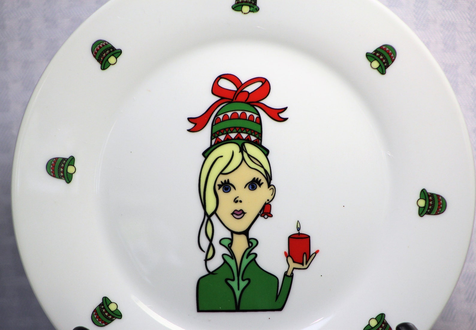 Vintage Christmas Dessert Plates Set of Four Female in the Etsy