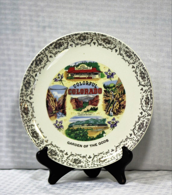 Colorful Colorado, Garden of the Gods, Vintage Souvenir Plate, Collectible  Plate With Gold Trim, Colorado Springs - Etsy