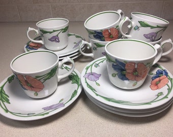 Villeroy & Boch, Amapola Poppy Tea Set, Made in Germany, Pink