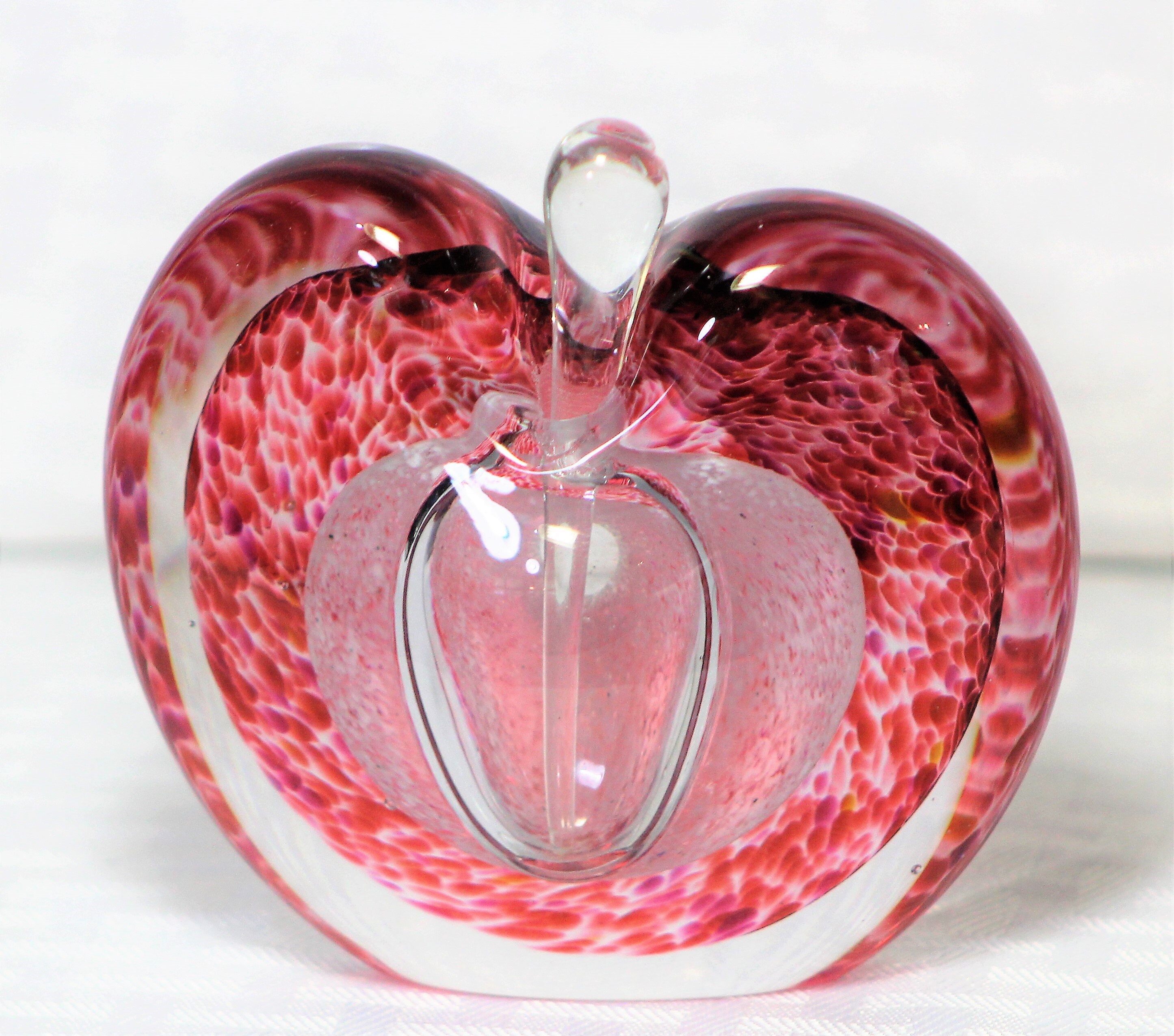 Apple or Heart Shaped Glass Perfume Bottle, Flacon or Paperweight, Michael  Nourot, Cranbury Swirl, Vintage Blown Glass - Etsy