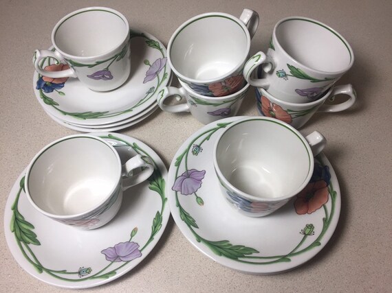 Villeroy & Boch, Amapola Poppy Tea Set, Made in Germany, Pink