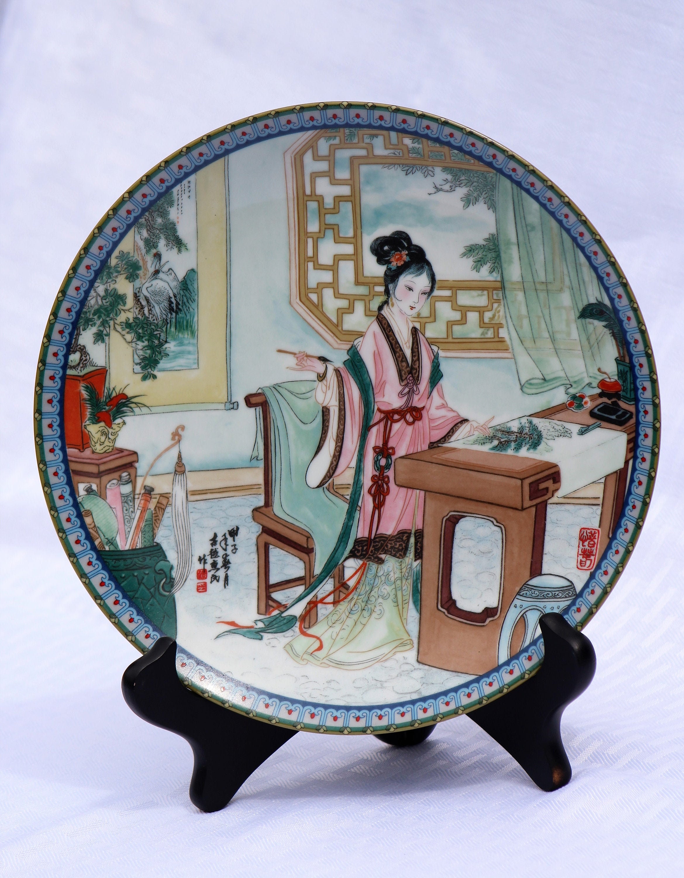 1987 Imperial Jingdezhen Porcelain Plate Beauties Of The Red Etsy