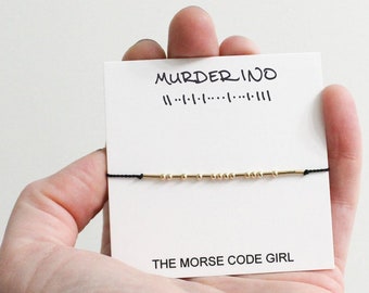 MURDERINO Bracelet, SSDGM Morse Code Bracelet, Unique Gift for True Crime Lover, My Favorite Murder Fan-cult, Stay Sexy, Don't Get Murdered