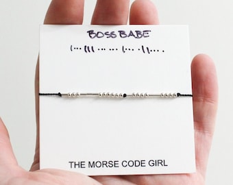 BOSS BABE Bracelet, Morse Code Jewelry, Boss Lady, Empowering Gift for Entrepreneur