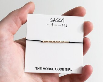 SASSY Morse Code Bracelet, Hidden Message Gift