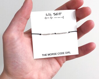 LIL SH!T Morse Code Bracelet, Poop Emoji Jewelry