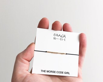 OHANA Morse Code Bracelet, Gift for Loved One
