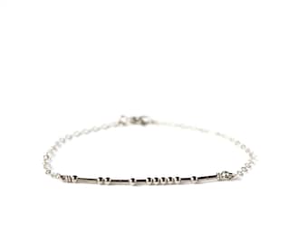WITCHY Morse Code Bracelet, Gift for Wiccan, Secret Message Jewelry, Tie On Bracelet