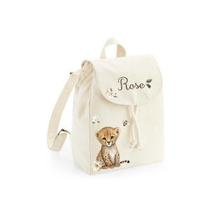 Sac à dos personnalisé au prénom / rentrée maternelle école nounou crèche / Renard Lapin ours loup chouette biche dragon dinosaure