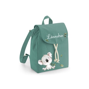 Sac à dos personnalisé au prénom / rentrée maternelle école nounou crèche / Guépard Panda Roux Girafe Eléphant Zèbre Koala Rhinocéros Lion