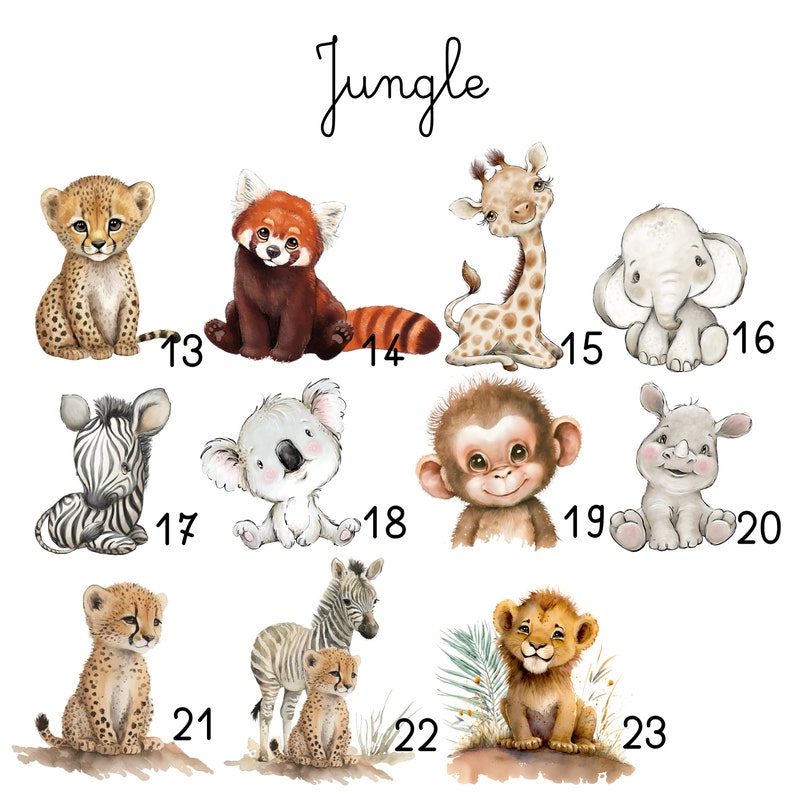 Sac à dos personnalisé au prénom / maternelle, école, nounou, crèche / Lion Renard Biche Jungle Koala Loup Lapin Dinosaure Girafe Licorne image 3