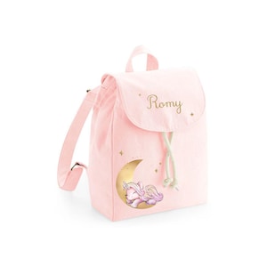 Sac à dos personnalisé au prénom / rentrée maternelle école nounou crèche /Licorne Pingouin Tortue Lapin Fée Biche Eléphant Lion Renard