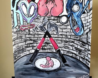 My rendition of &quot;The Wall&quot;- wouldn&#39;t be the first time I&#39;ve painted Floyd.  Won&#39;t be the last either.