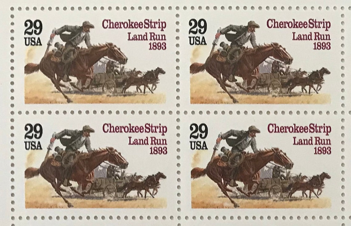 Cherokee Strip Land Run 1893/Sheet of 20 29 Cent Postage Etsy