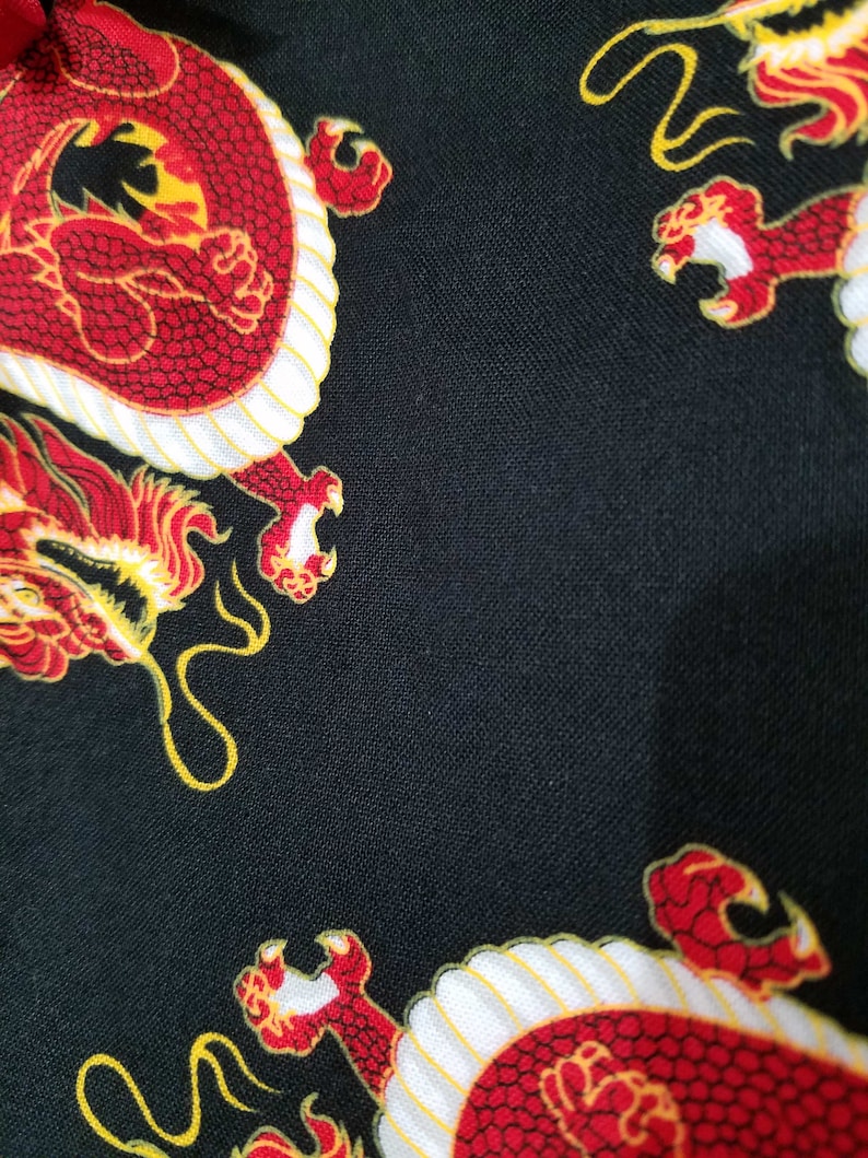 Baby Kimono-Newborn to 3 Months-Chinese Dragon Print-Black Red-Unisex-100/% Cotton-Ready to Ship