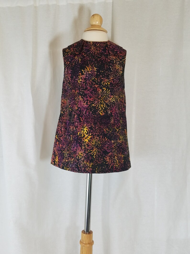 Toddler Dress-Size 2T-Sleeveless-50s Retro-Black Purple /& Gold Mums Batik-100/% Cotton-Ready to Ship