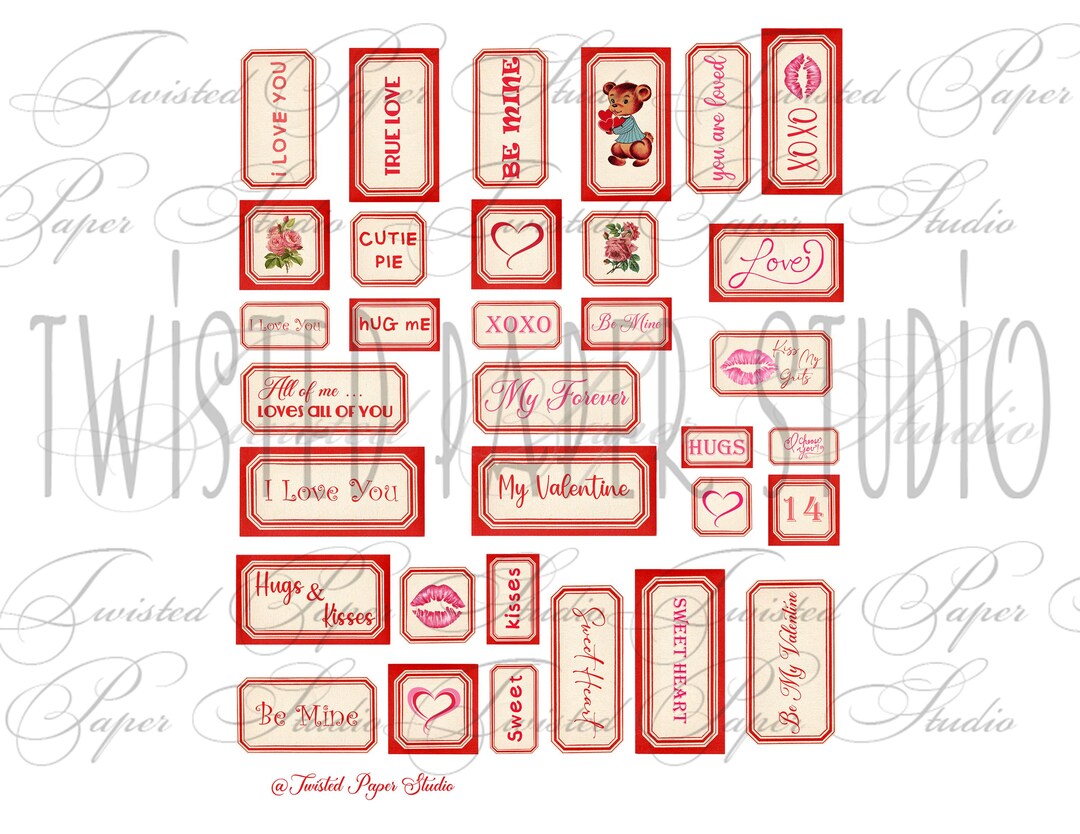You Label Pink and Red I Love You Labels