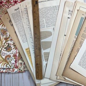 Handgefertigt / Spezialität & / Florentiner Papier Assorted Bundle plus Vintage Tall Style Assorted Große Buchseiten, Collage / Decoupage / Bild 4