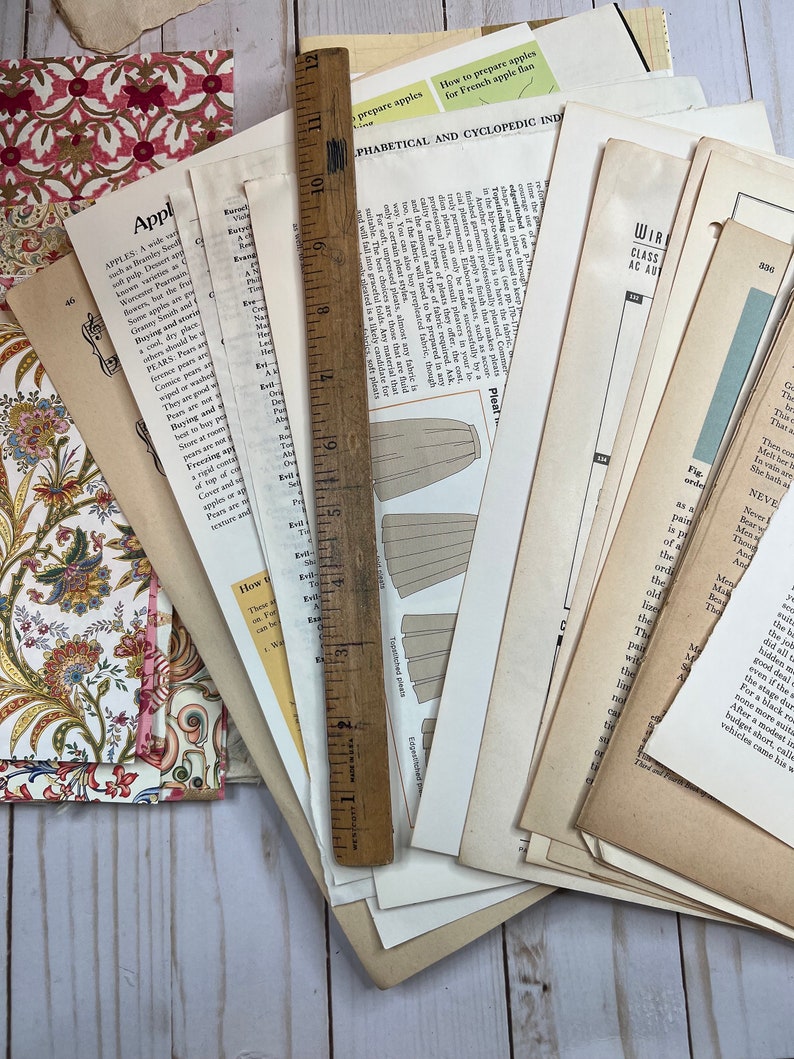 Handgefertigt / Spezialität & / Florentiner Papier Assorted Bundle plus Vintage Tall Style Assorted Große Buchseiten, Collage / Decoupage / Bild 4