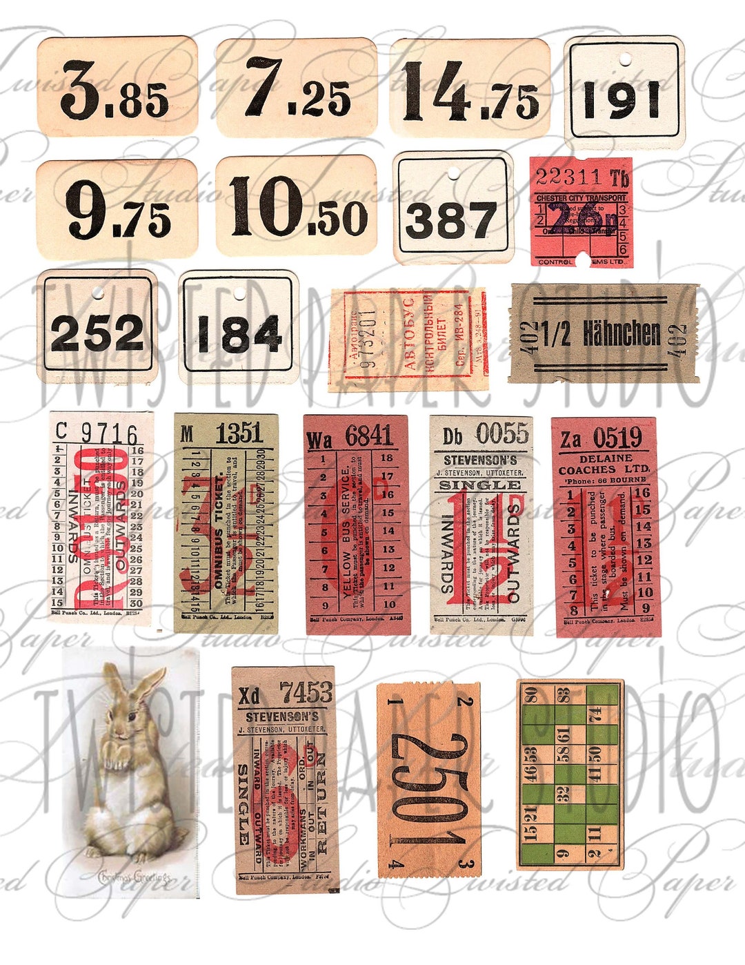 Twisted Tangles Fussy Cut Dennison Labels Focal Point - Etsy