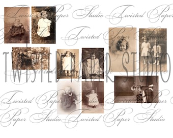 Antique Children Photographs and Cabinet Card Kit