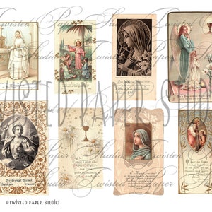 Cartes de prière religieuses anciennes en France