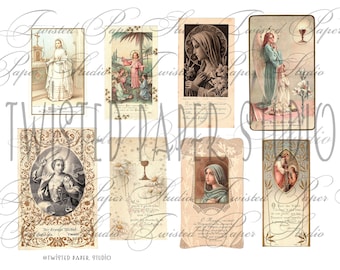 Cartes de prière religieuses anciennes en France