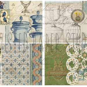 Ausgefallenes Bleu Rue Journal und Tall Collage Kit