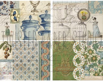 Fancy Bleu Rue Journal and Tall Collage Kit