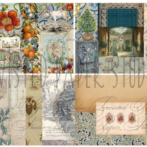 Ich habe ein französisches blaues Weihnachtsjournal-Kit - normale und hohe digitale Seiten im Dokumentstil