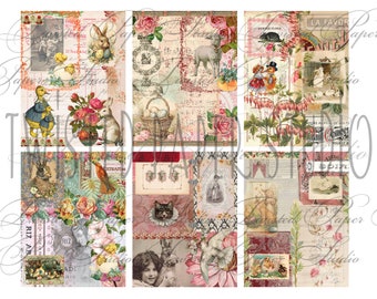 Kit grand format skinny numérique Bunny Easter Collage numérique