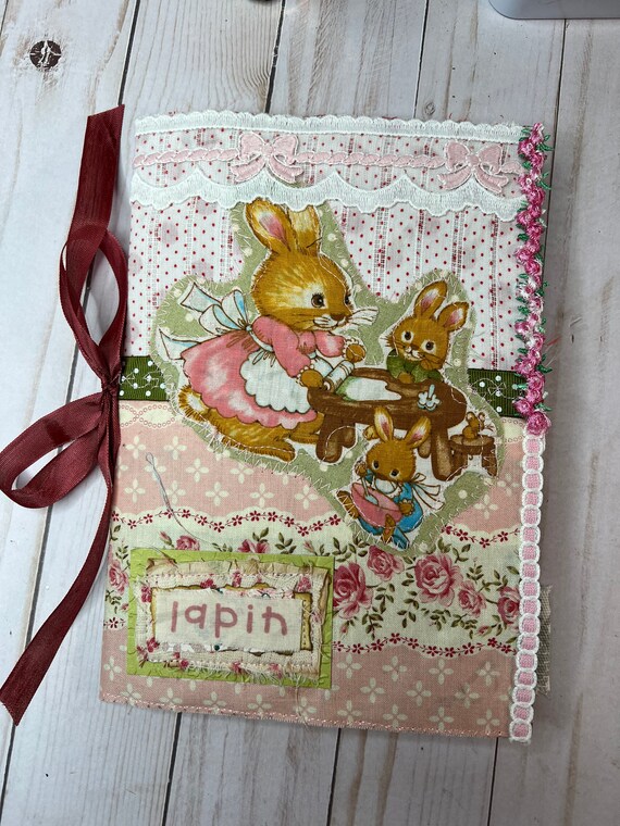 Sweet happy Bunny Rabbit Themed Journal Handmade Travel Etsy