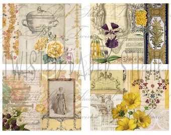 Fancy Golden Brocante Journal and Tall Collage Kit