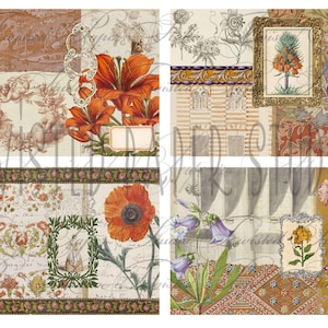 Journal fantaisie fleur d'oranger et kit de collage grand format