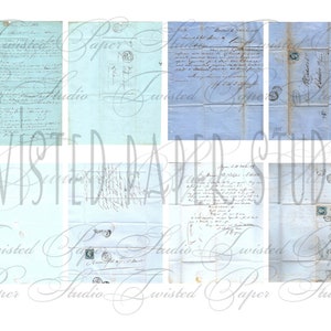 Antieke Franse brieven en envelop Pocket Kit documentstijl