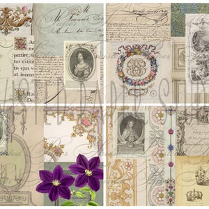 Mooie Franse memoires-dagboek en hoge collageset