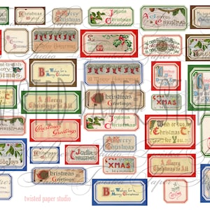 Etiquettes de typographie de Noël