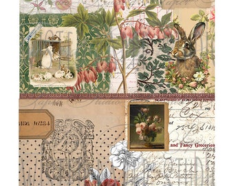 Easter Bunny Collage Digital Kit