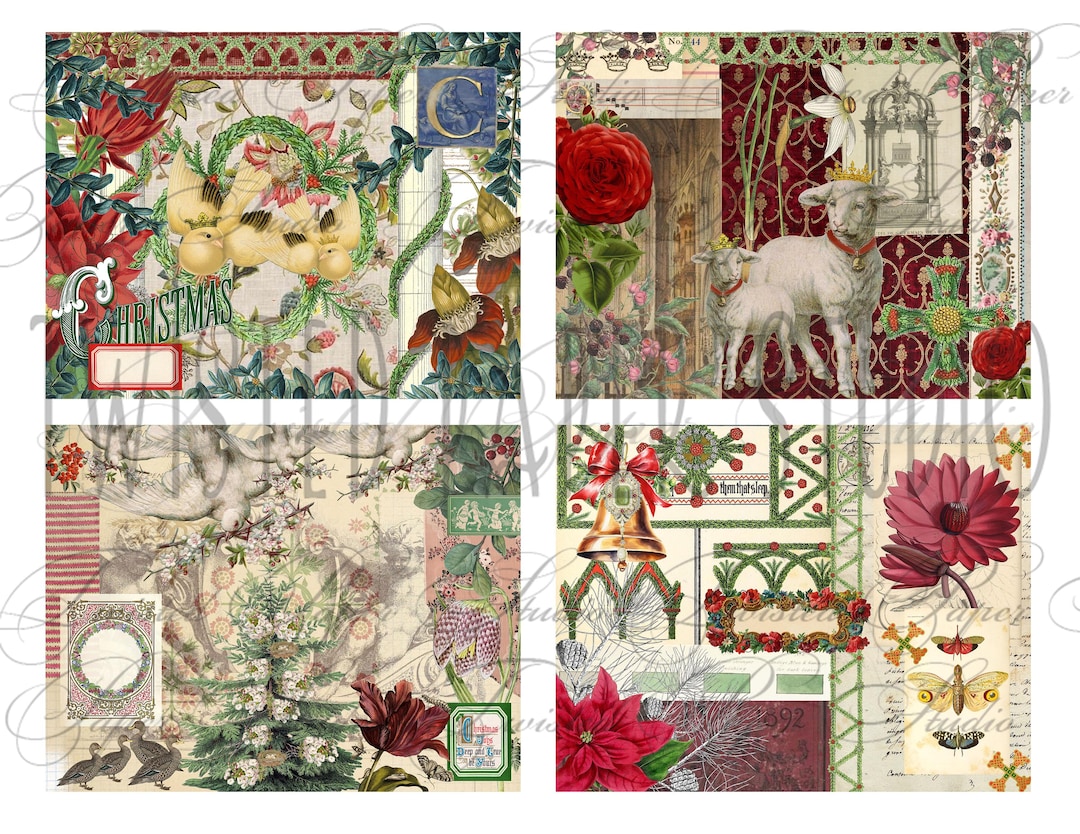 Past Journal Paper Christmas Past Journal Kit - Regular and Tall Document Style Digital ...